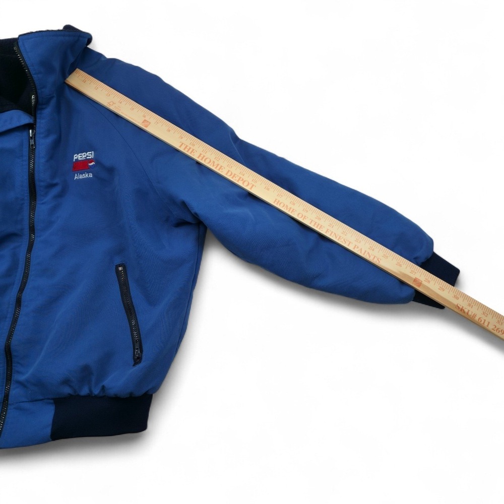 VTG Pepsi Alaska Jacket Polar Fleece Lined Sportsmaster USA Made Retro Blue L - Picture 8 of 8